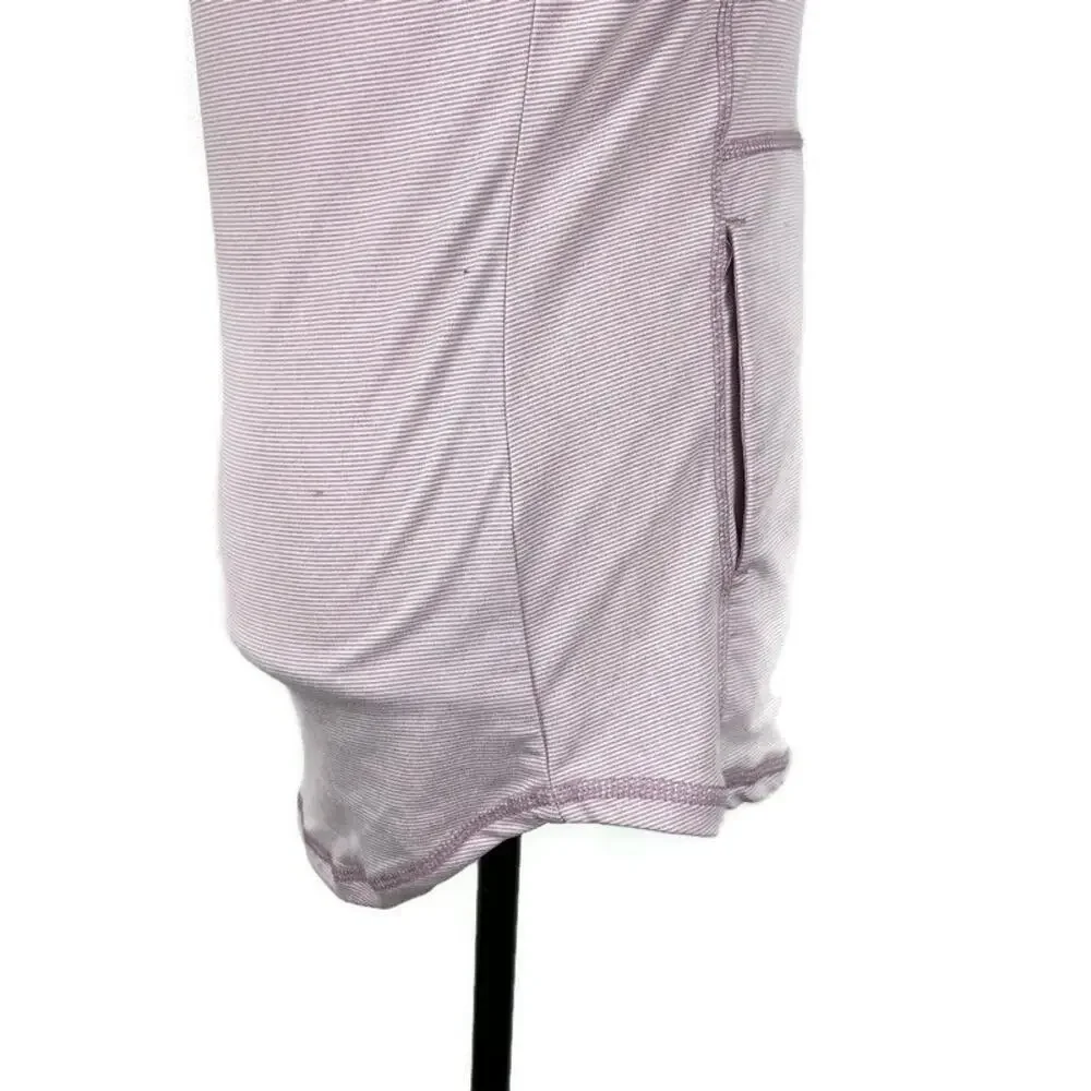RBX Performance Pink Purple Micro Striped Hooded Athletic Top Womens Sz Small